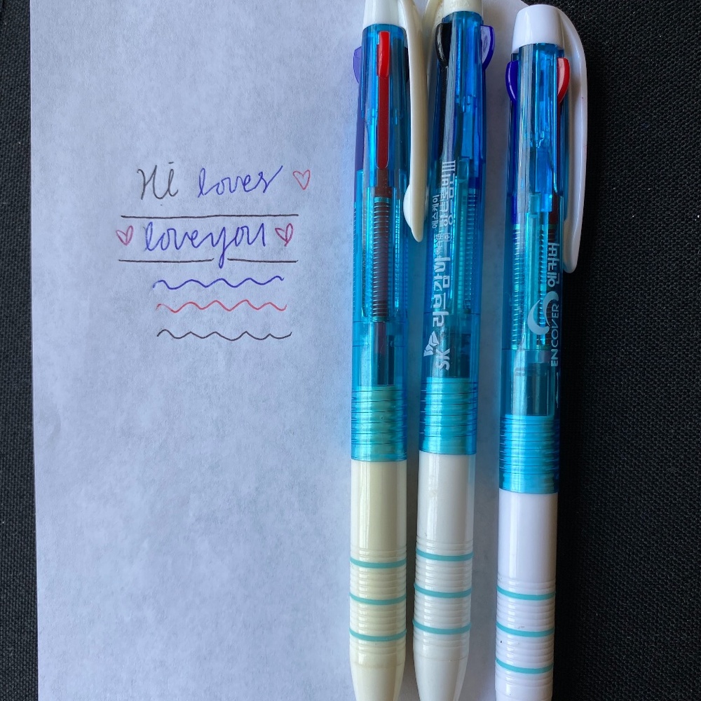 THREE COLORED PENS